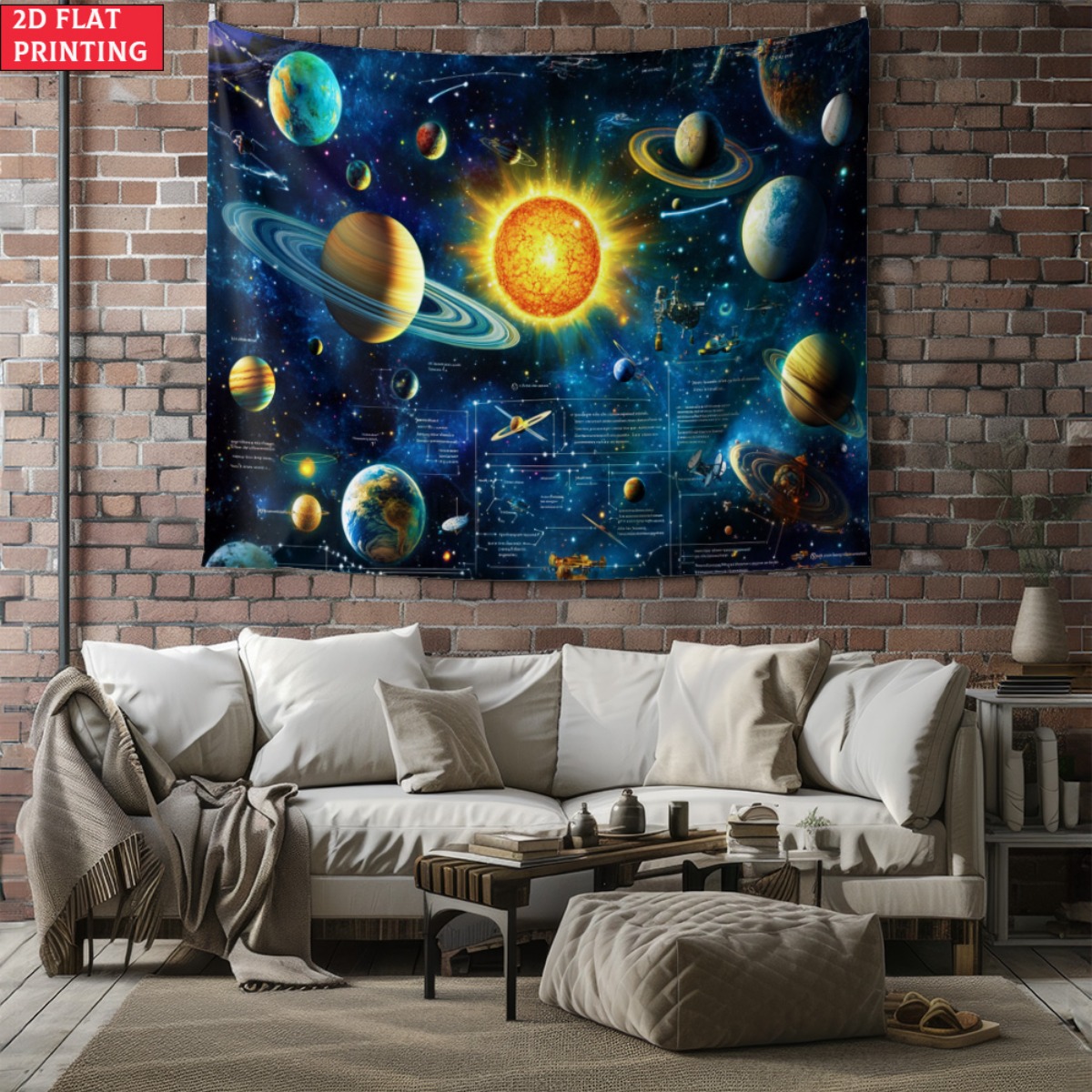 Kids Education Room - unframed Solar system planet tapestry space