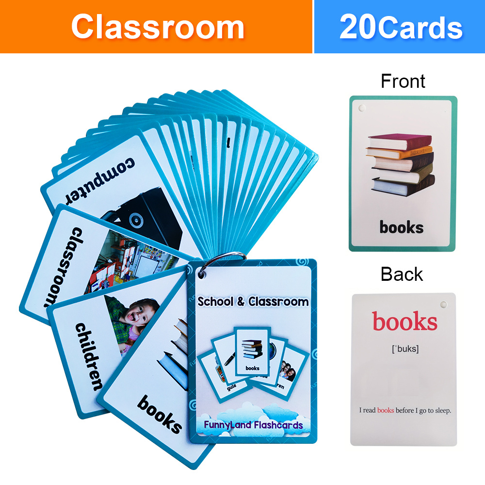 Flash Card Alphabet - Classroom Stationery Vocabulary Learning Cards Pocket-Sized