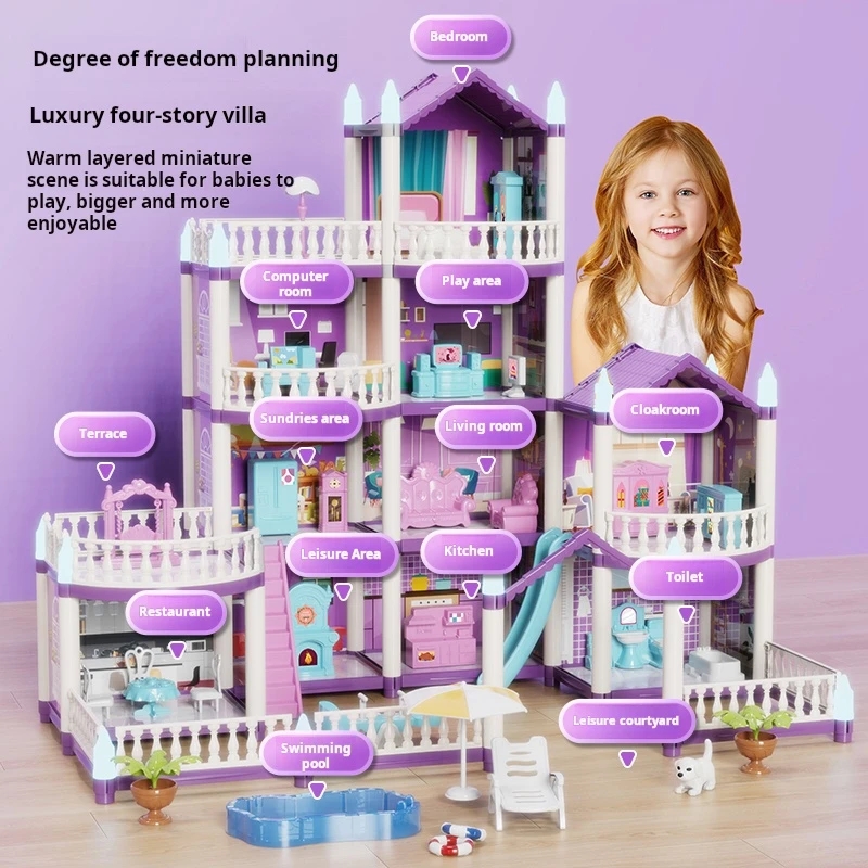 Kids Education Images - DIY Doll Houses Girls Castle Assemble