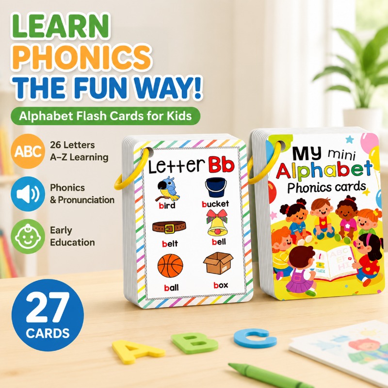Flash Card Alphabet - Alphabet Phonics English Learning Flashcards 27