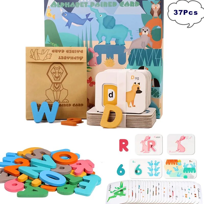 Flash Card Alphabet - Montessori Alphabet Numbers Flash Cards for