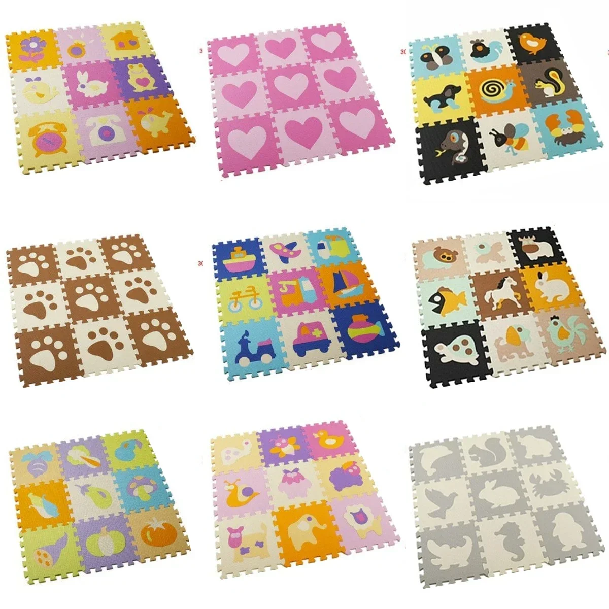 Kids Educational Mat - 30*30*1cm 9Pcs Set Floor Mat Puzzle