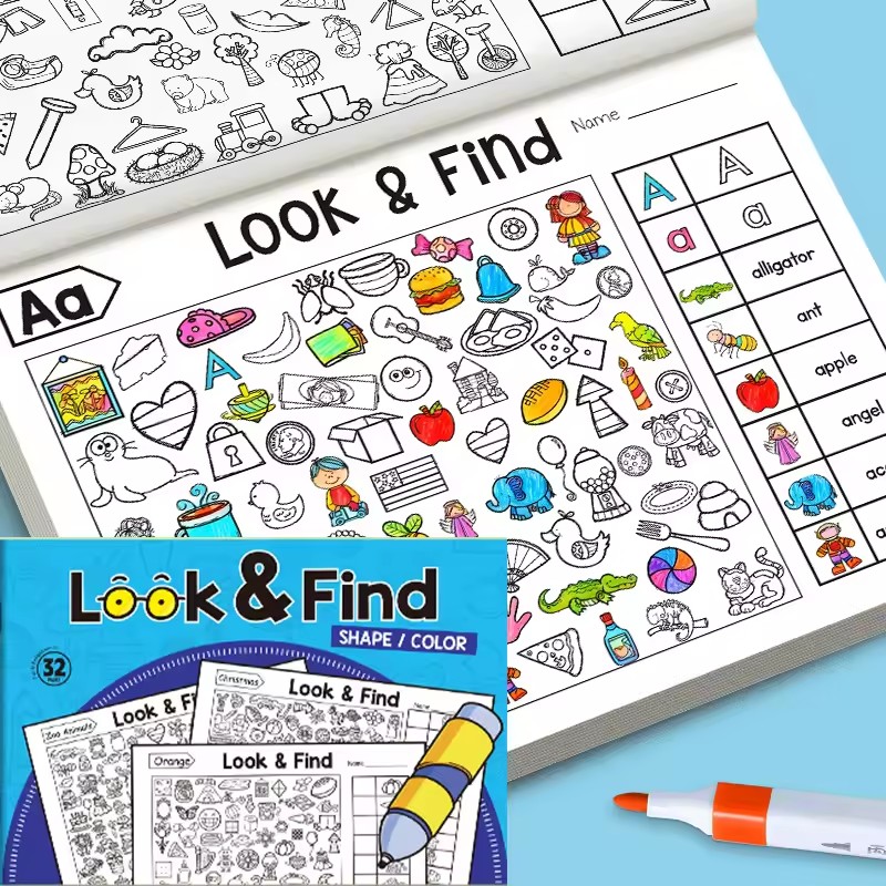 Kids Education In Us - Look And Find Coloring Book for