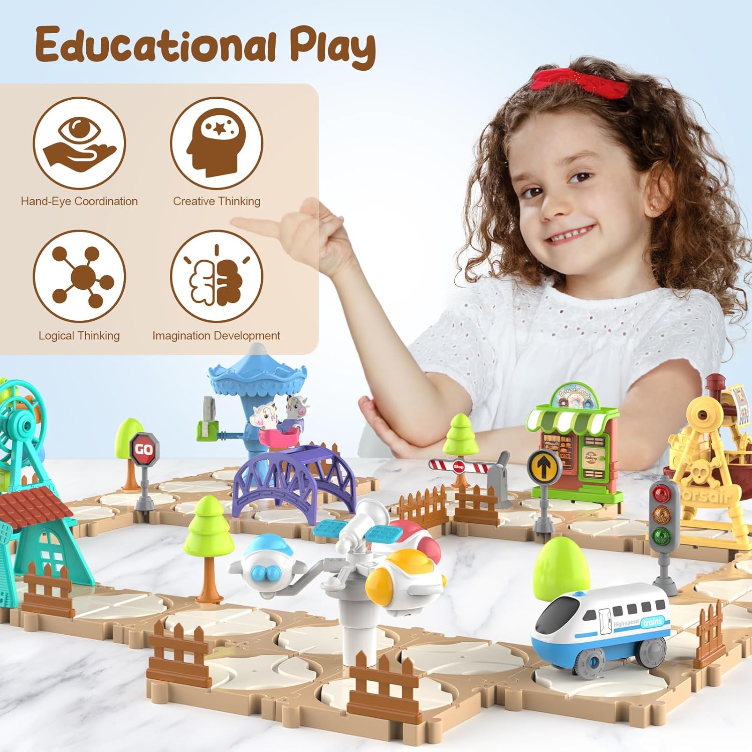 DIY Puzzle Track Car Set Assem - đánh giá và giá Kids Educational Game