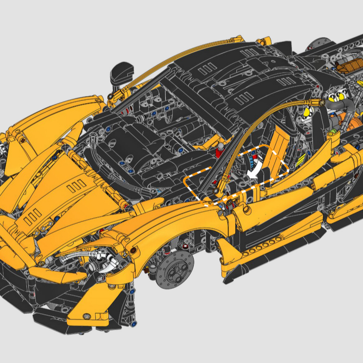 Yellow Assembled Sports Car 1: - đánh giá và giá Lego Set Technic
