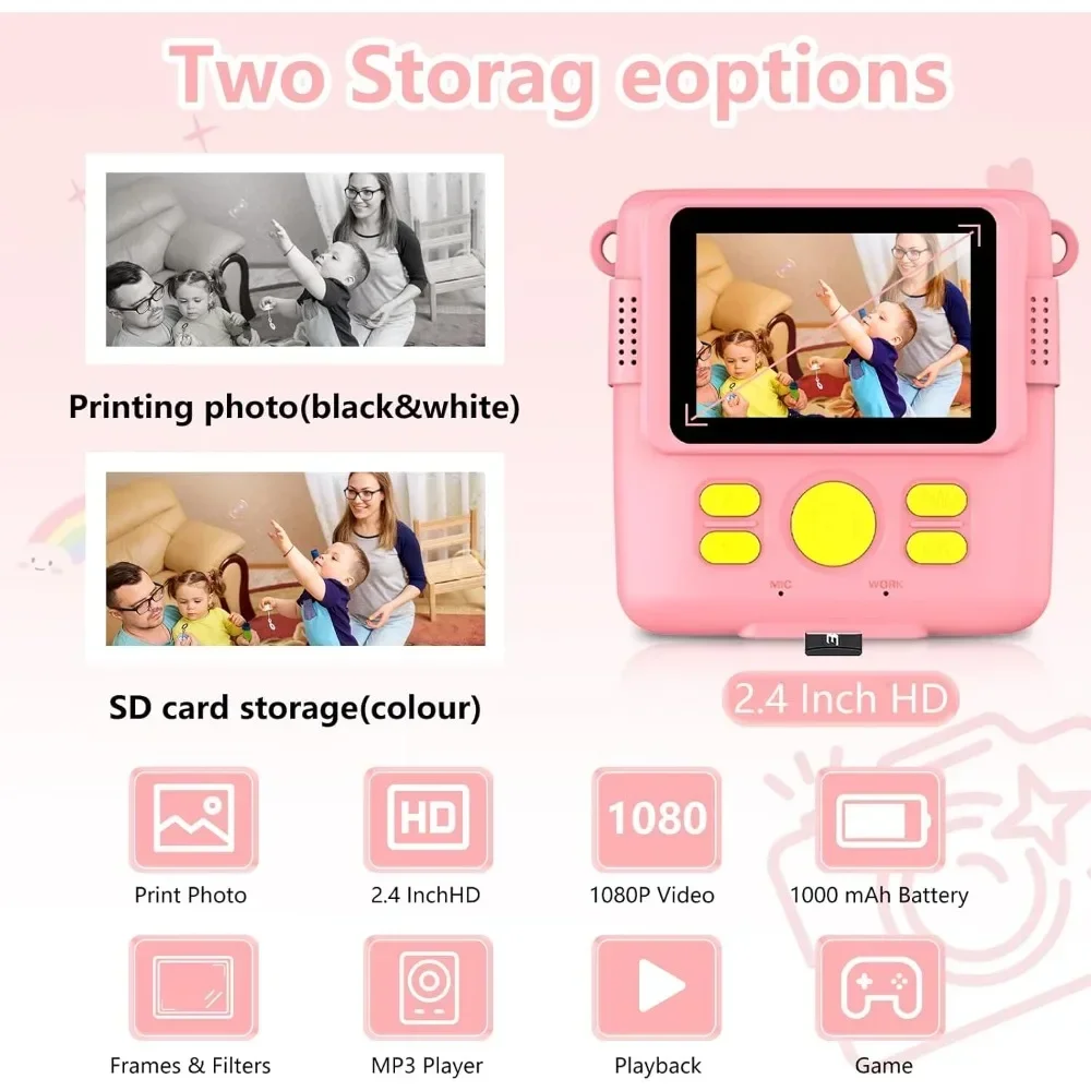 Instant Print Camera for Kids, - đánh giá và giá Kids Education Images