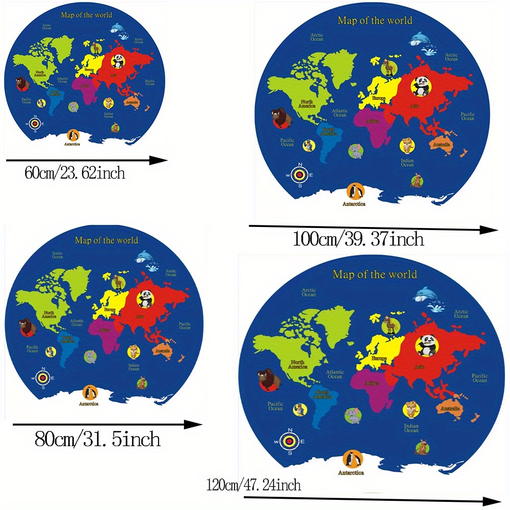 World Map Round Rug Flannel Ed - đánh giá và giá Kids Education Room
