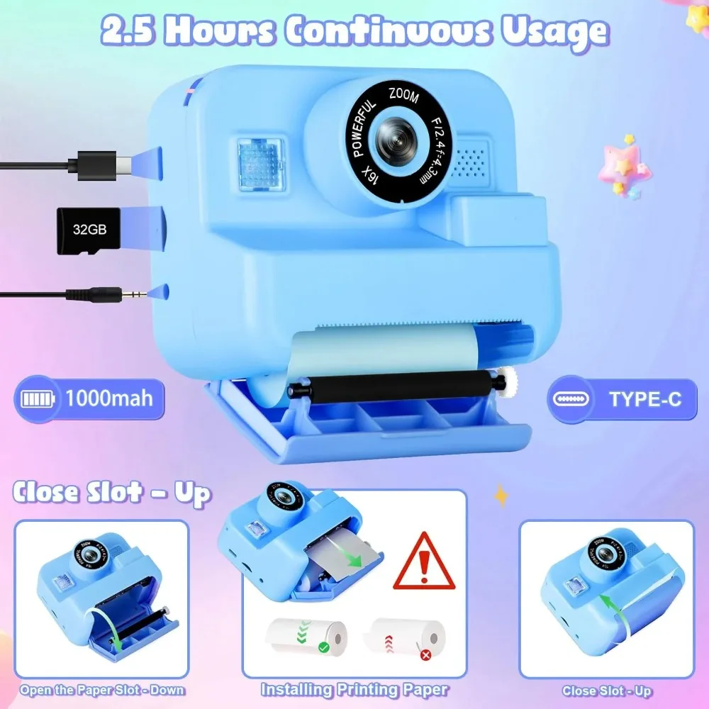 Kids Camera Instant Print 32G  - đánh giá và giá Kids Education Images