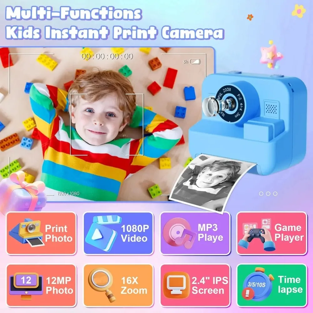 Kids Camera Instant Print 32G  - đánh giá và giá Kids Education Images